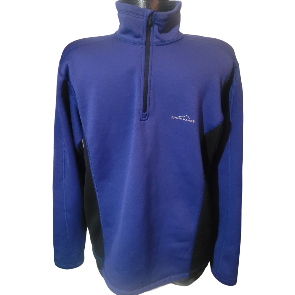 Eddie Bauer Sport Quarter-zip Men's Blue Pullover Performance Top L